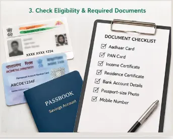 Documents required to apply for government and financial benefits in India