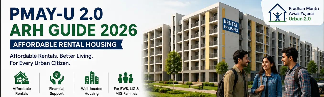 PMAY-U 2.0 ARH Guide 2026 showing affordable rental housing options for eligible urban families