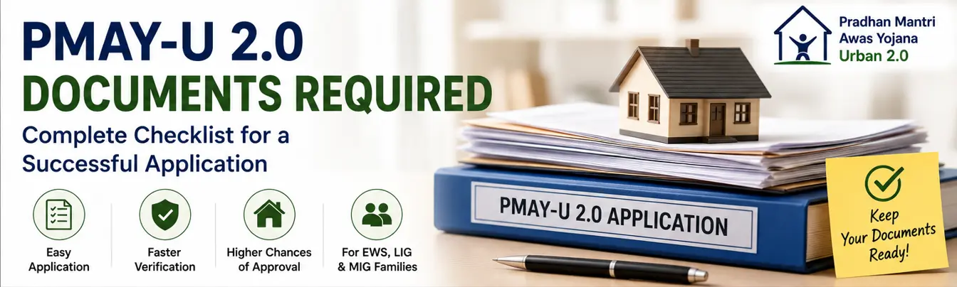 PMAY-U 2.0 documents required checklist for a successful housing scheme application