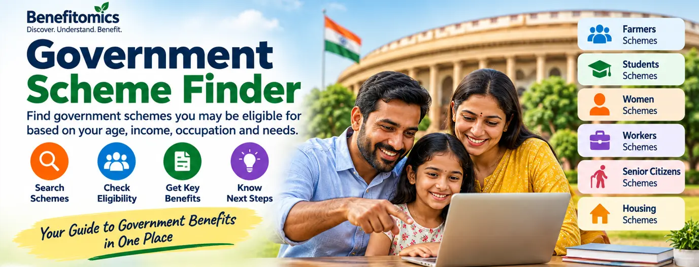 Government Scheme Finder to discover government schemes based on age income occupation and needs