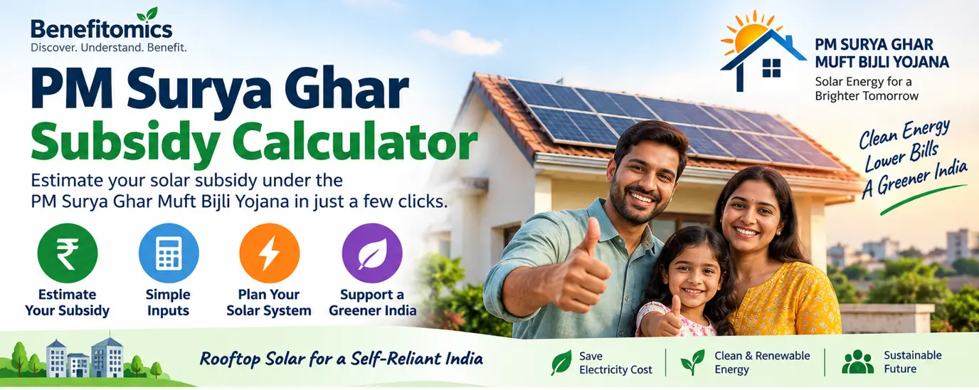 PM Surya Ghar Subsidy Calculator for estimating rooftop solar subsidy