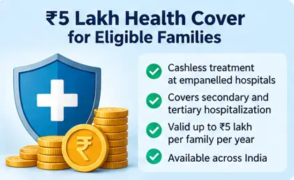 ₹5 lakh annual health cover under Ayushman Bharat PM-JAY for eligible families