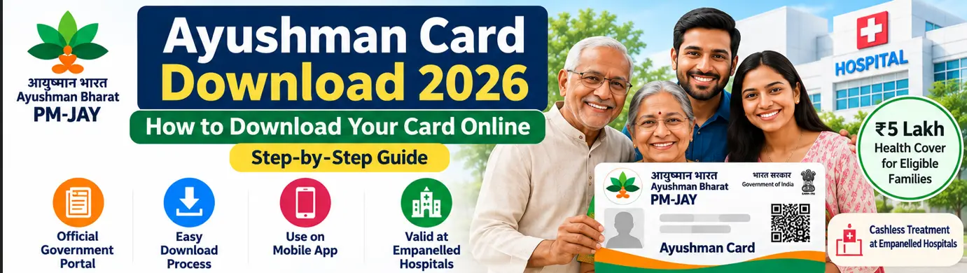 Ayushman Card Download 2026 through the official PM-JAY beneficiary portal