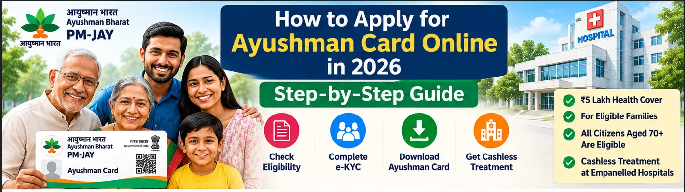 How to Apply for Ayushman Card Online in 2026 through the official PM-JAY beneficiary portal