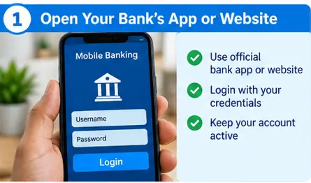 Applying for PMSBY through a participating bank's official mobile banking app or website