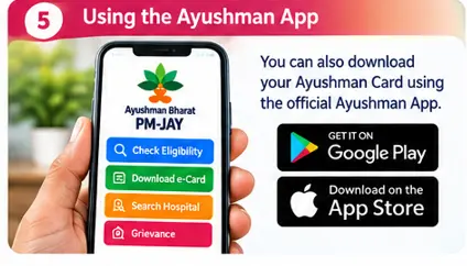 Using the official Ayushman App to access and download the beneficiary card