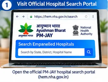 Official NHA PM-JAY hospital search portal for finding empanelled hospitals