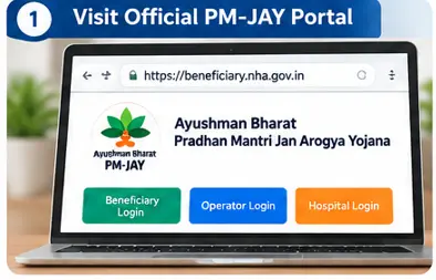 Official PM-JAY beneficiary portal for checking Ayushman Card eligibility online